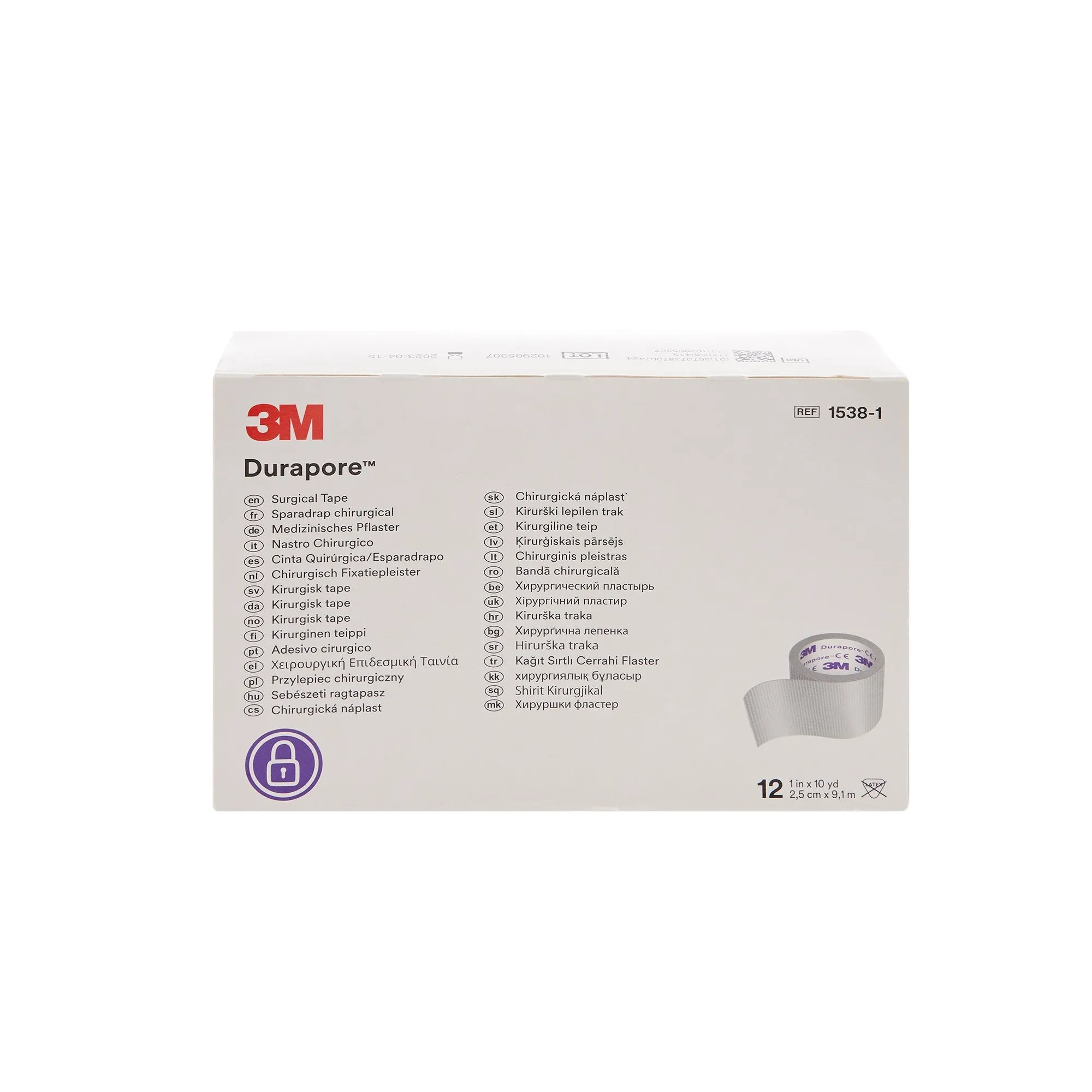 3M™ Durapore™ Silk-Like Cloth Medical Tape,1 Inch x 10 Yard