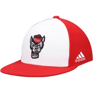 adidas Men's White/Red NC State Wolfpack On-Field Baseball Cap