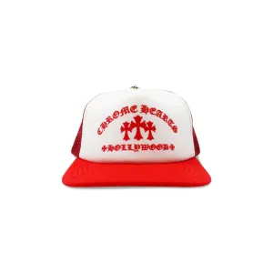 Chrome Hearts King Taco Trucker Cap, Red/White