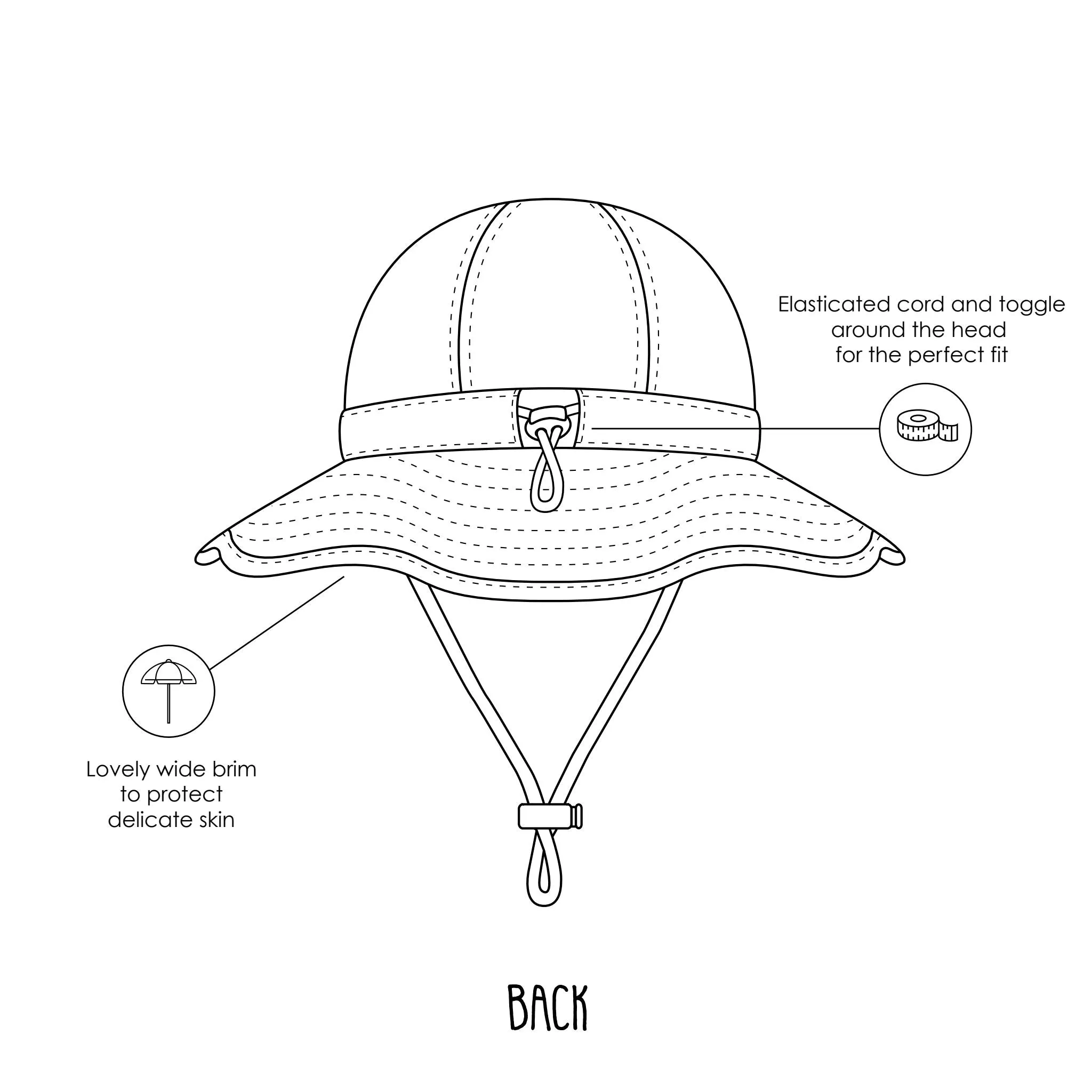 Falling Rainbows Wide Brim Infant Sunhat