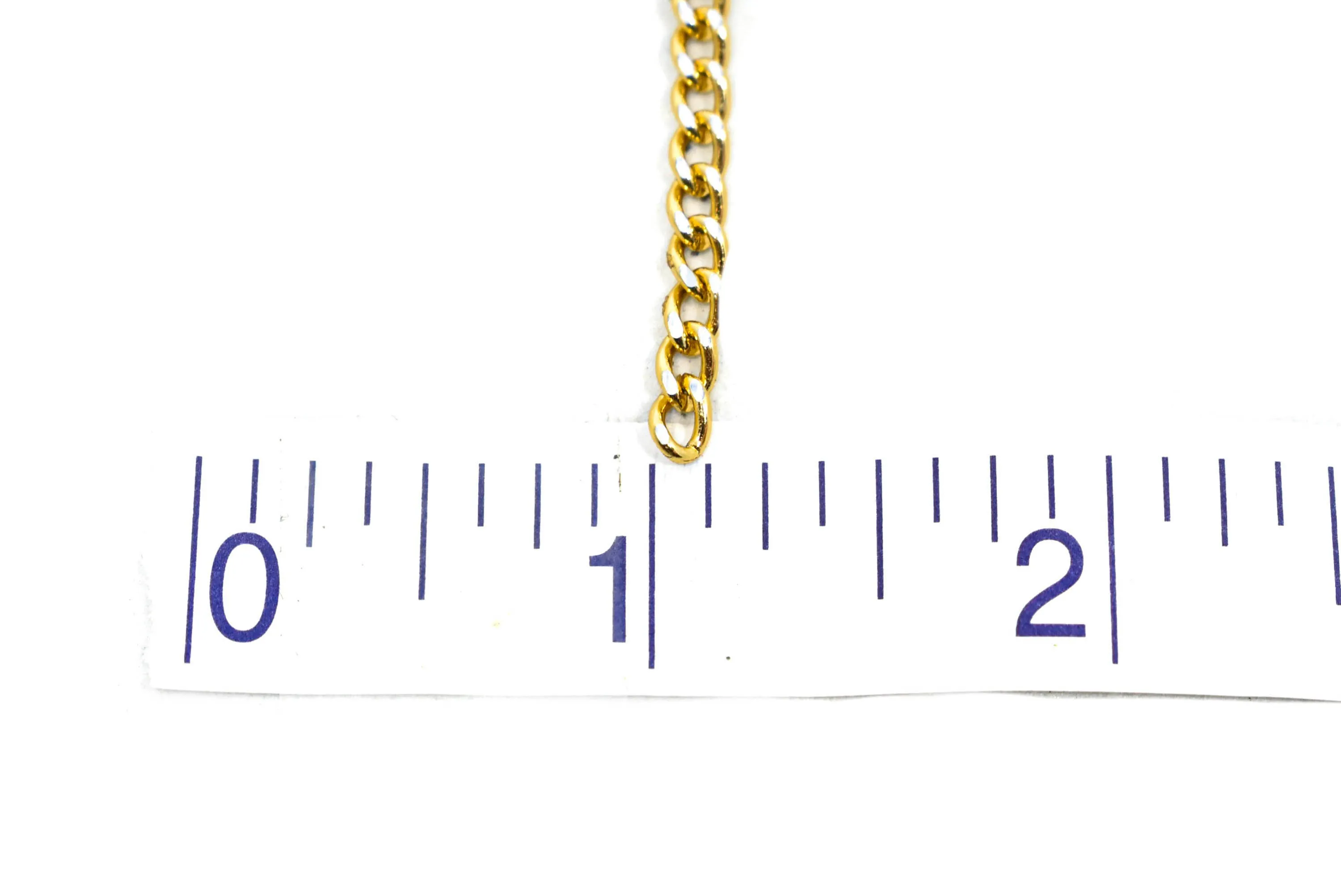 Gold Diamond Cut Aluminum Chain 0.1" (2.5 mm) - 1 Yard