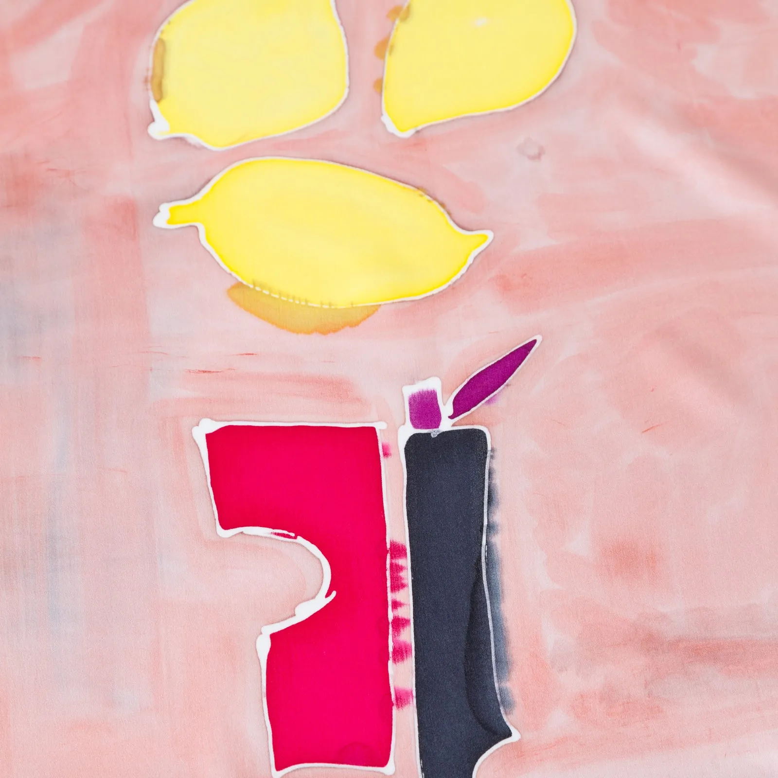 Hand-Painted Fruity Scarf