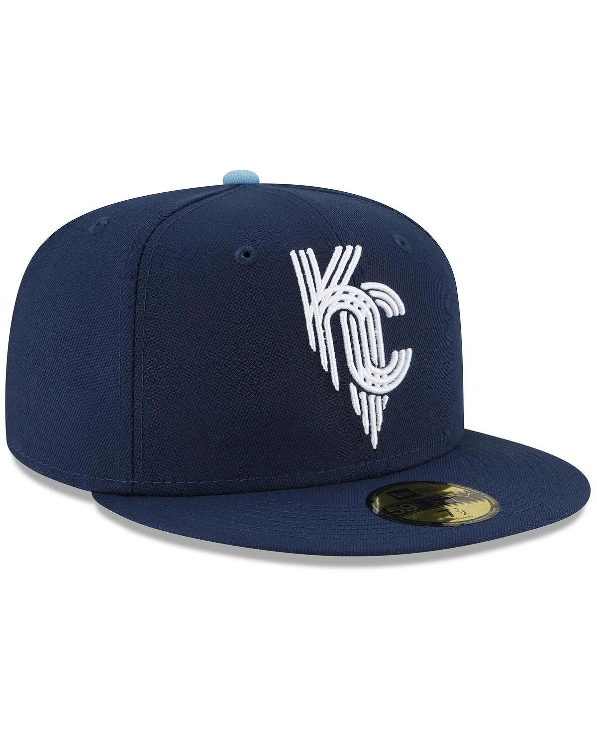 Kansas City Royals Men's Navy Blue Fitted Hat 2022 City Connect 59FIFTY New Era