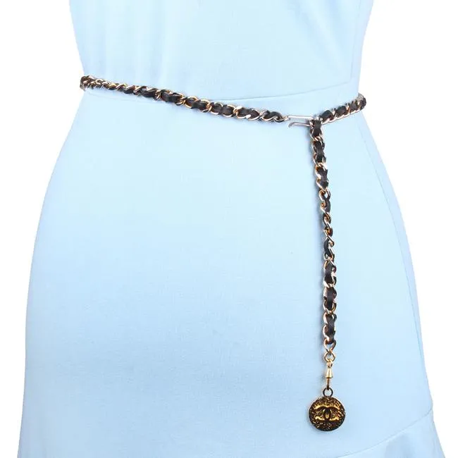 Leather Medallion Chain Belt (Authentic Pre-Owned)