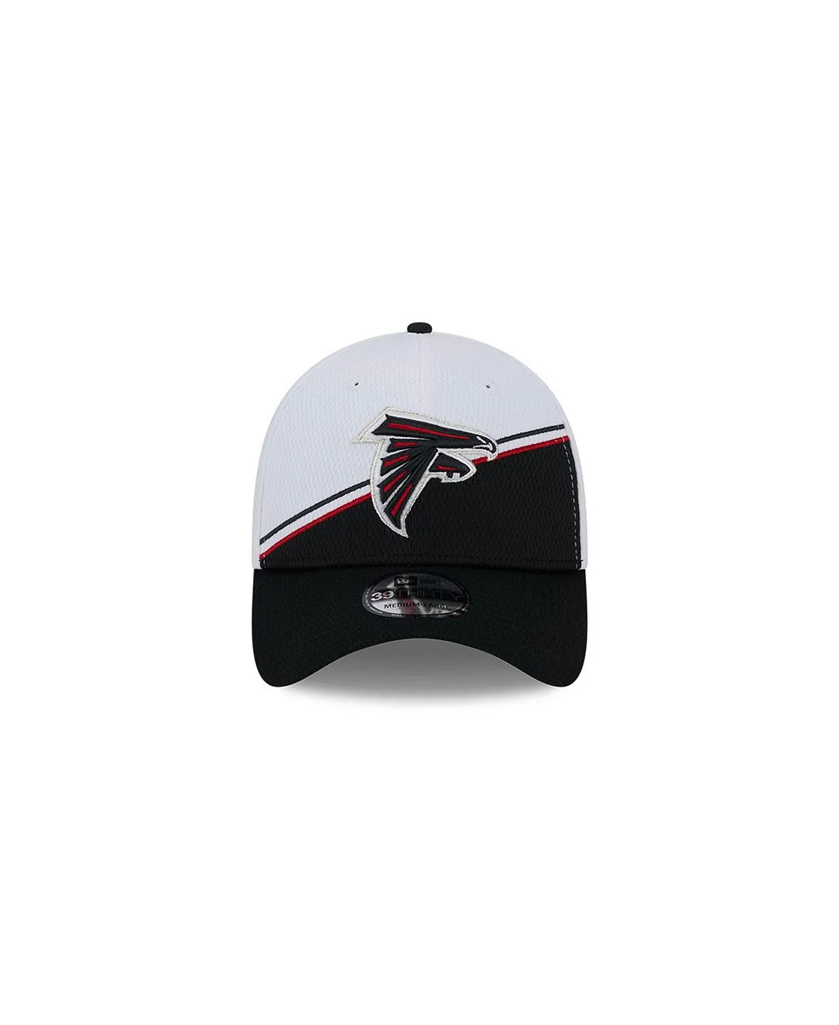 Men's Atlanta Falcons 2023 White/Black Flexible Cap NFL Sideline 39THIRTY New Era