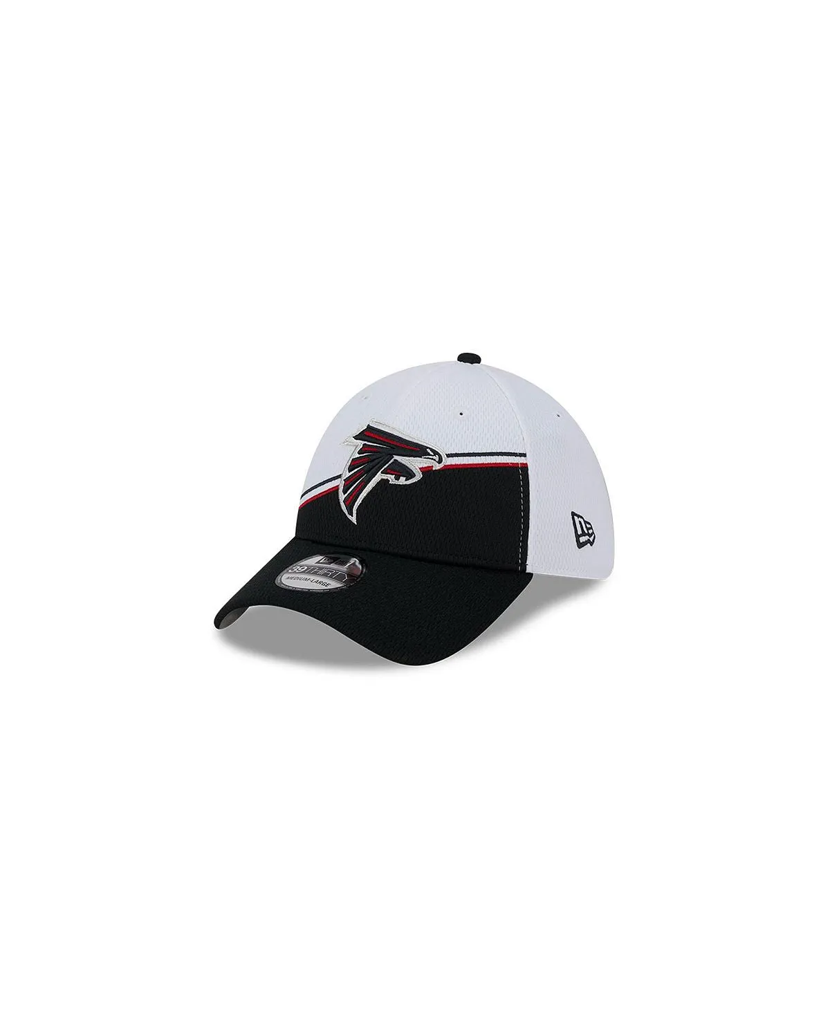 Men's Atlanta Falcons 2023 White/Black Flexible Cap NFL Sideline 39THIRTY New Era
