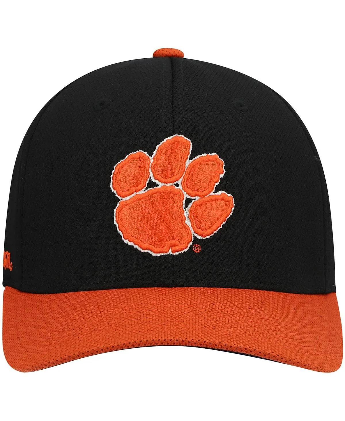 Men's Clemson Tigers Reflex Hybrid Tech Flex Top of the World Black and Orange Two-Tone Cap