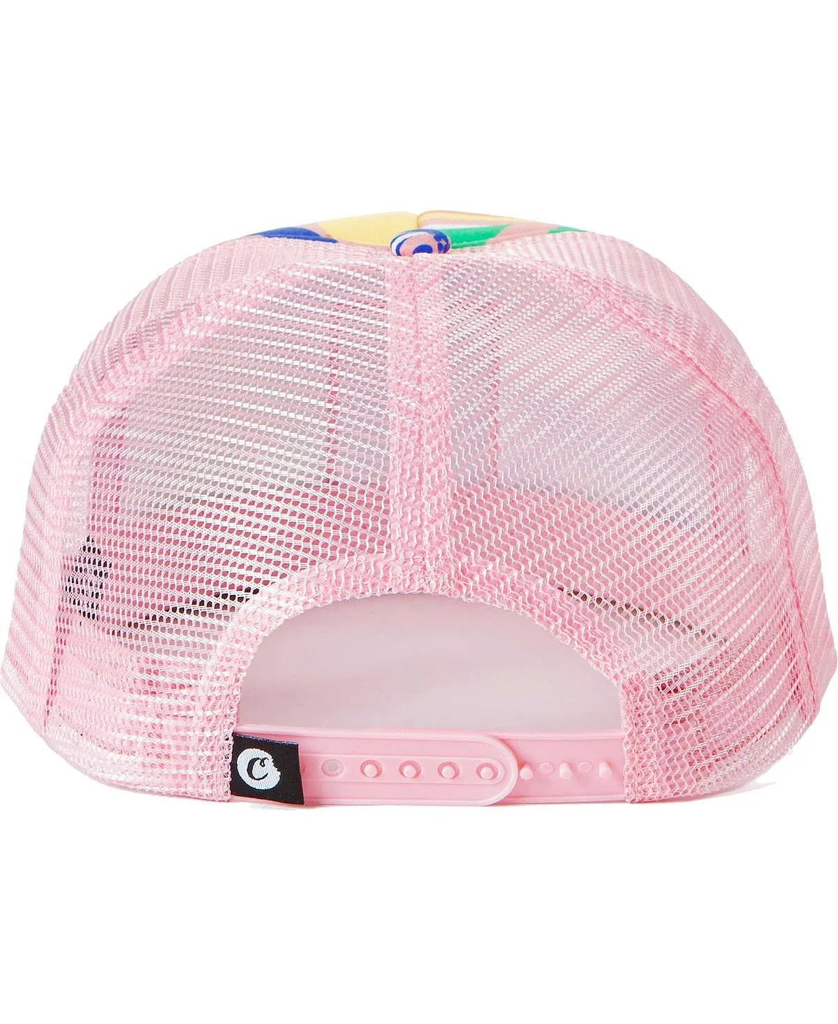 Men's Pink Trucker Snapback Hat All Over Corsica Cookies Print