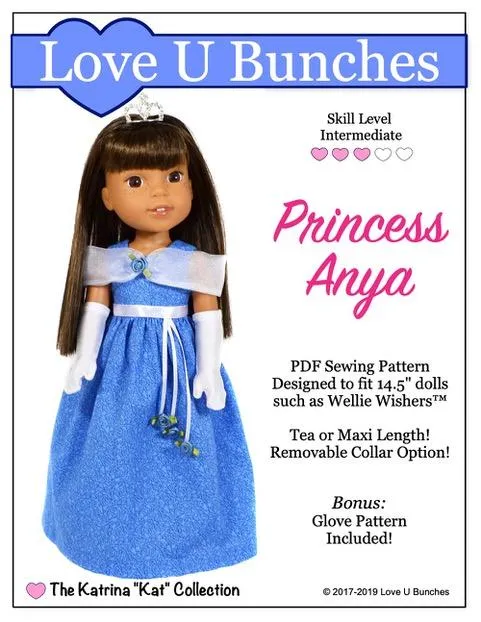Princess Anya 14.5" Doll Clothes Pattern