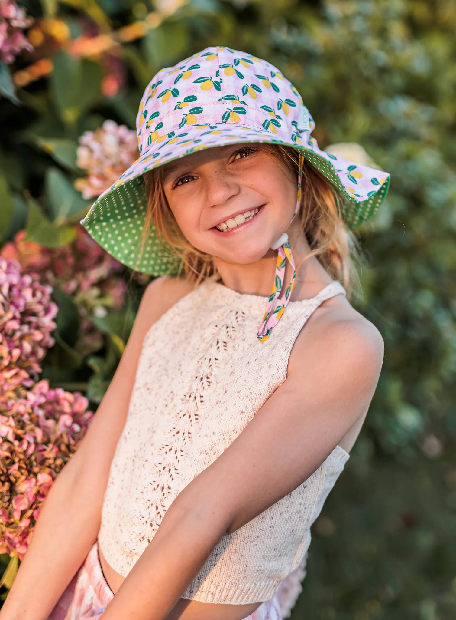Ravello Gingham Wide Brim Sunhat